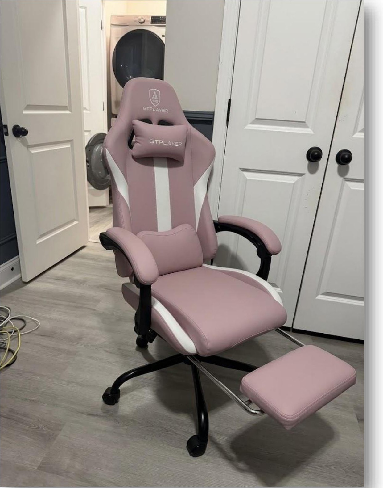 Completed pink gaming chair project